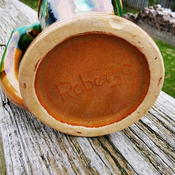 Vintage Wilfrid Roberge Pottery Mulicolour Slip Glaze Mug - Picture 8 of 16